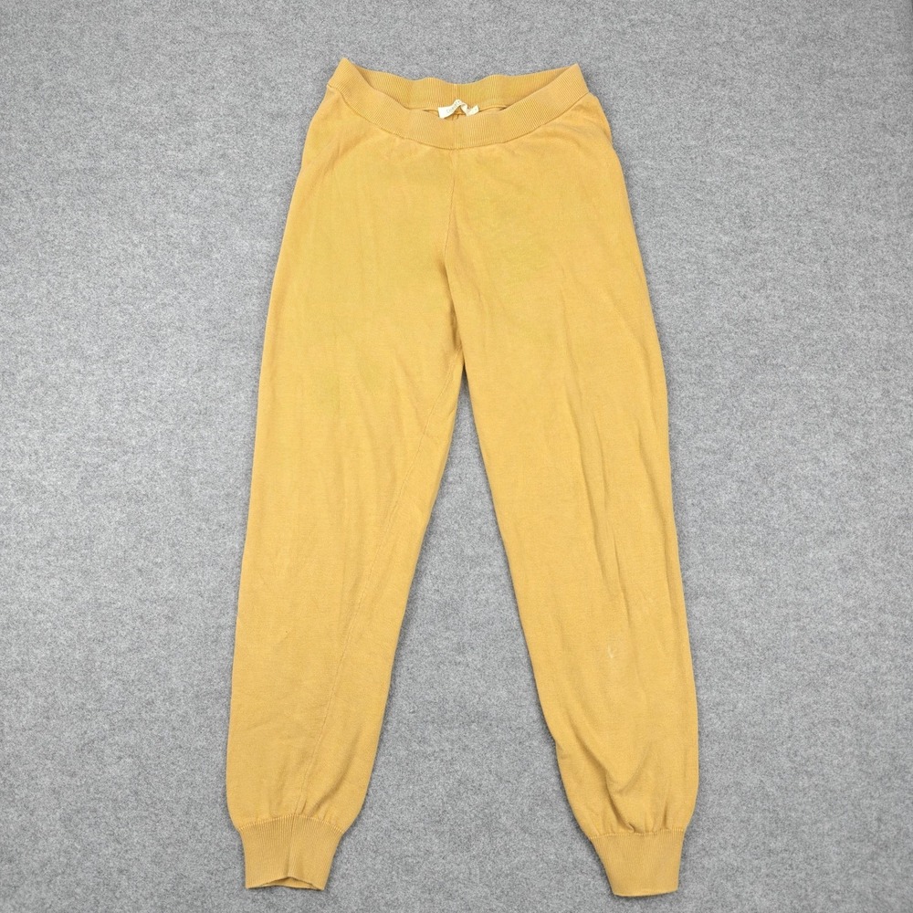 Christy Dawn Sonny Pants‎ Womens Small Yellow Knit Jogger Cuffed Elastic Casual